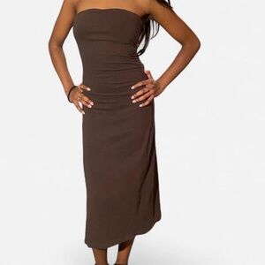 Moda International Chocolate Strapless Dress